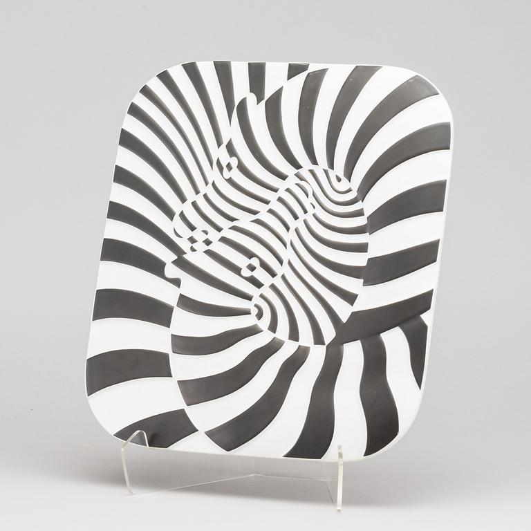 VICTOR VASARELY,  signed and numbered porcelain wall plaque.