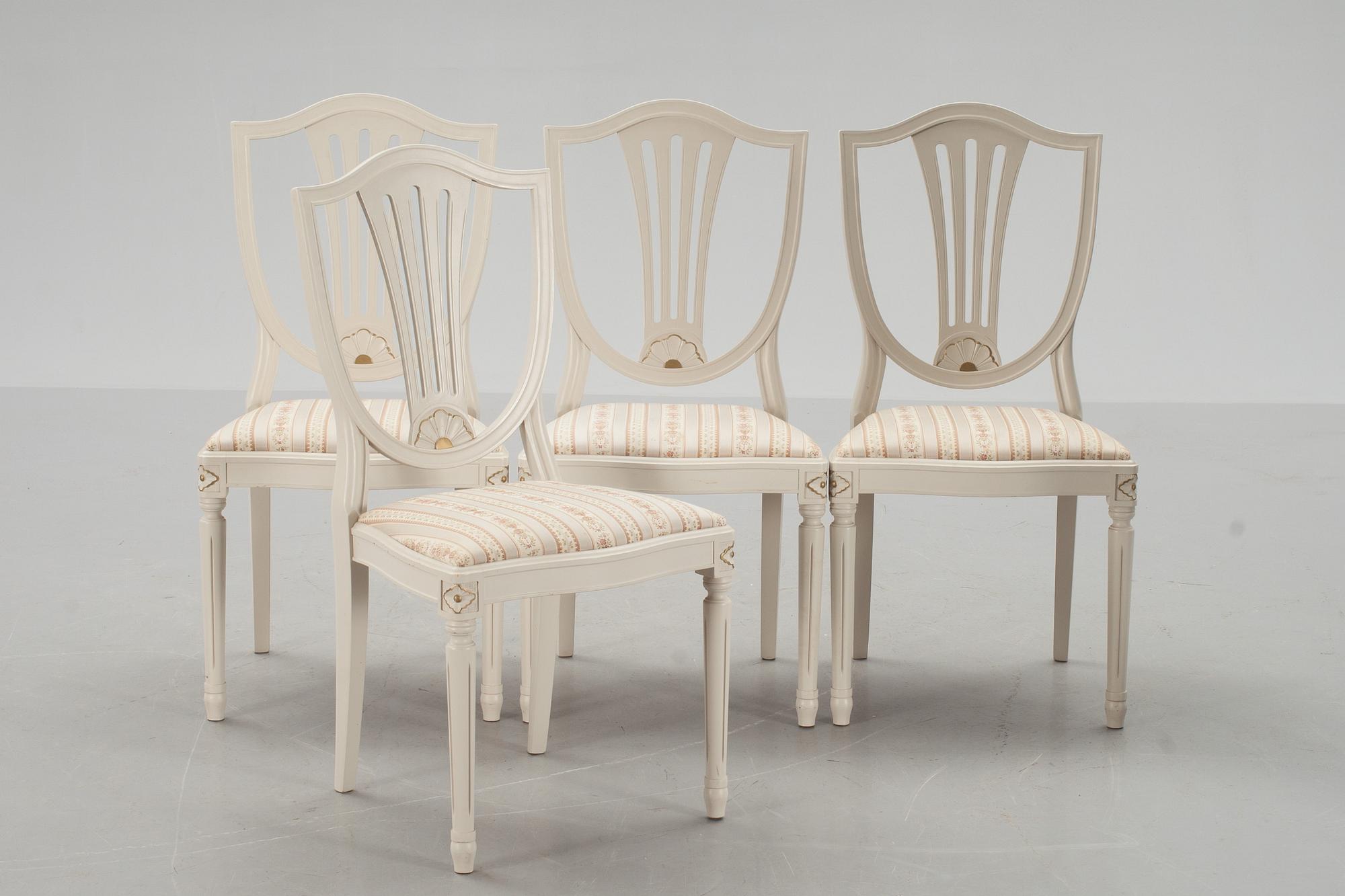 MATSALSMÖBLEMANG, 6 delar, gustaviansk stil, 1900-talets slut.