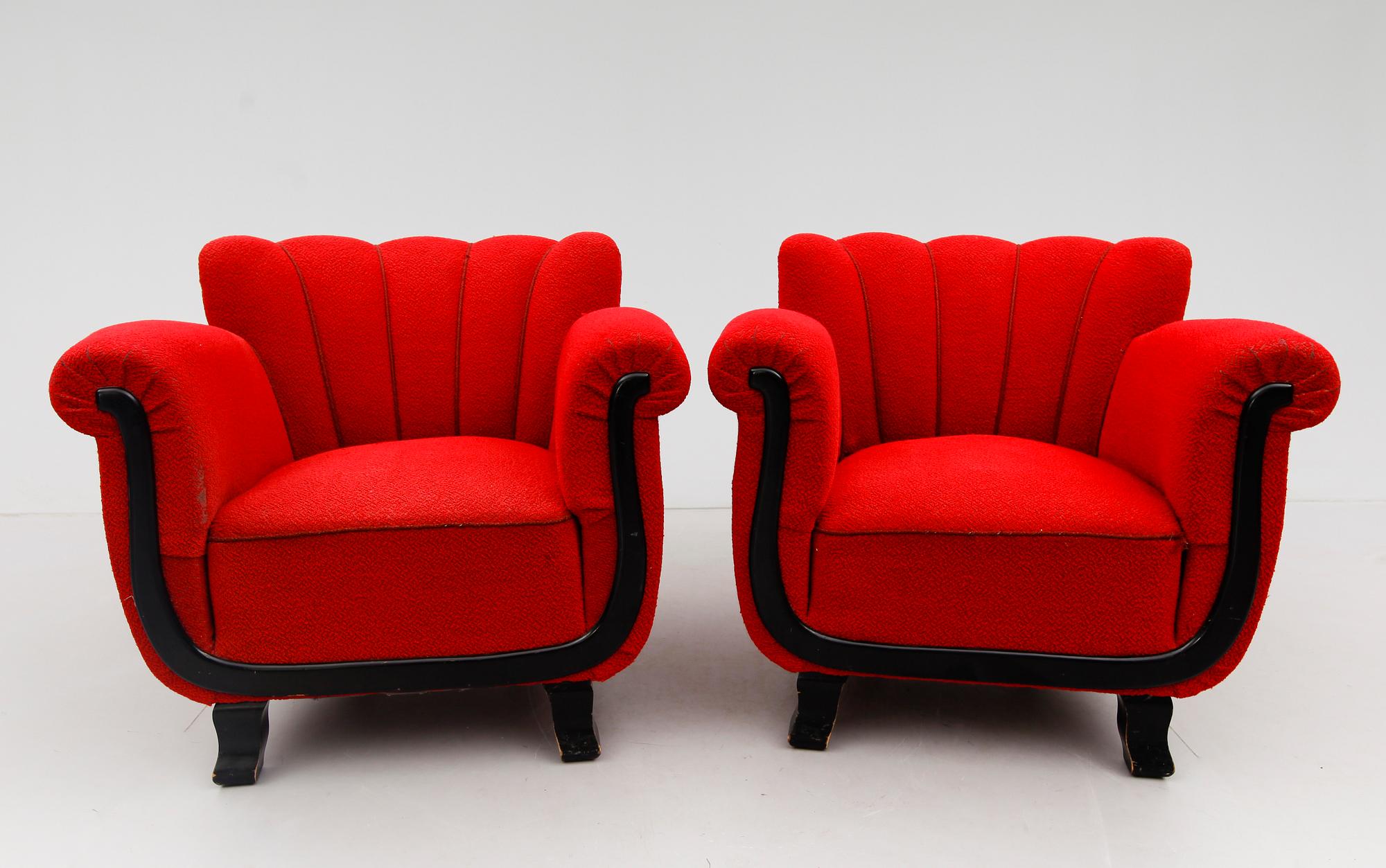 FÅTÖLJER, 1 par, art déco, 1920-/30-tal.