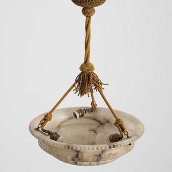 An alabaster ceiling lamp, 1920s.