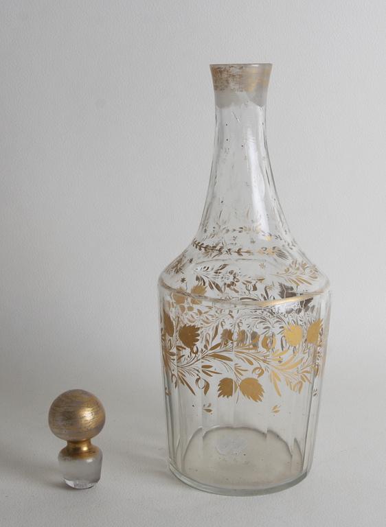 KARAFF MED PROPP, glas. 1800-tal.