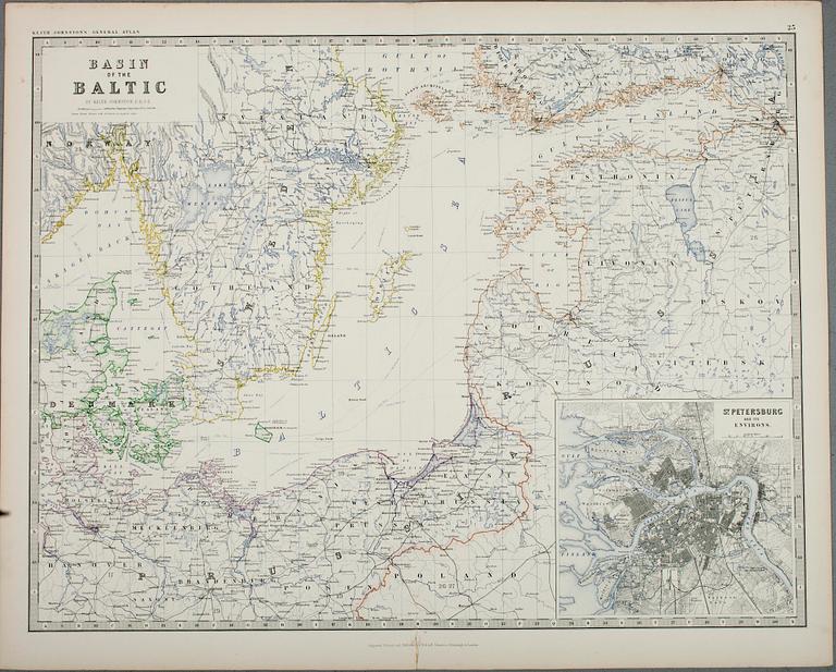 KARTA, Basin of the Baltic, A.K. Johnston, London 1860.