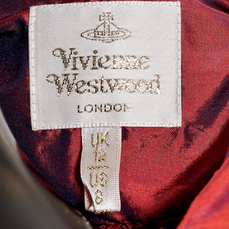 VIVIENNE WESTWOOD, a three-piece ensemble consisting of jacket, top and skirt.