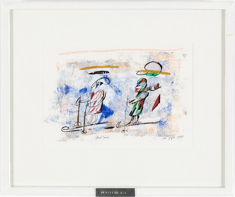 MADELEINE PYK, mixed media on paper signed and dated 1987.