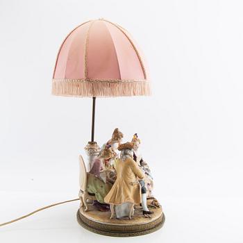 Table lamp Capo di Monte similar mark 20th century porcelain.