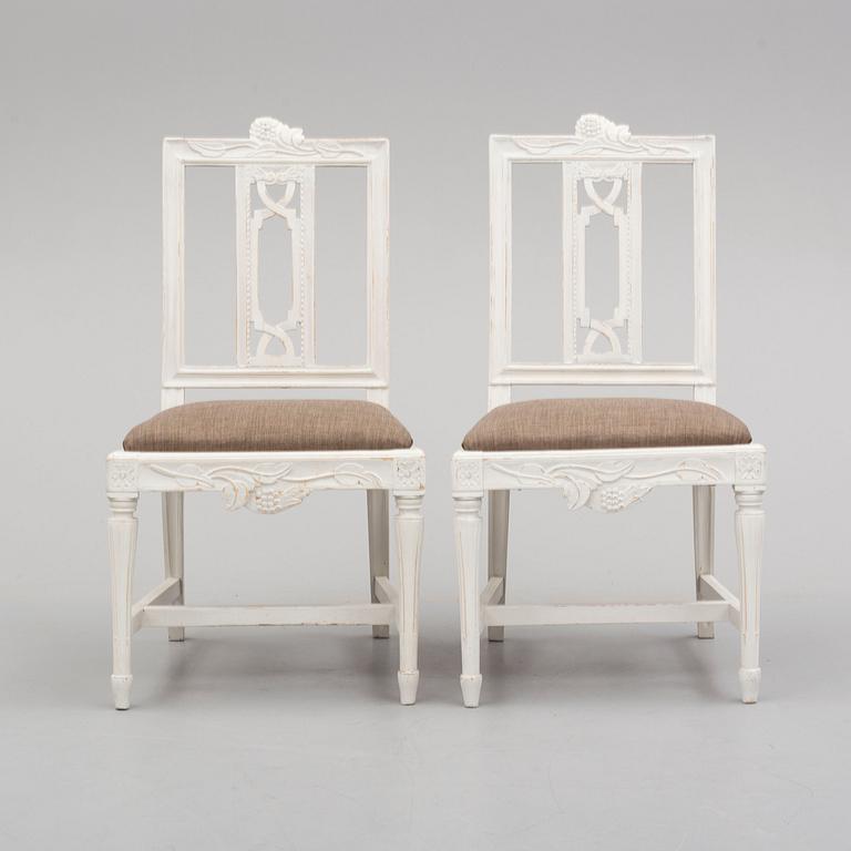 Six early 20th century Gustavian style chairs.