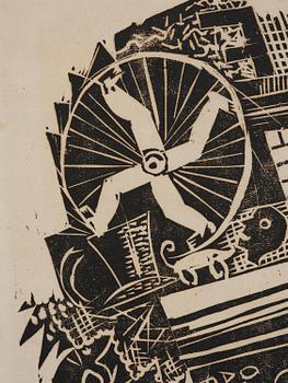 Otto Dix, "Lärm der Strasse" from "Neun Holzschnitte".
