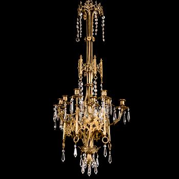 A late 19th century candle chandelier.