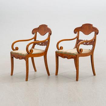Armchairs, a pair, Late Empire, second half of the 19th century.