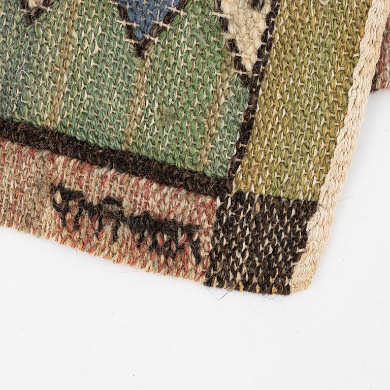 Märta Måås-Fjetterström,  a textile, "Crocus", flat weave, ca 91 x 25 cm, signed AB MMF.