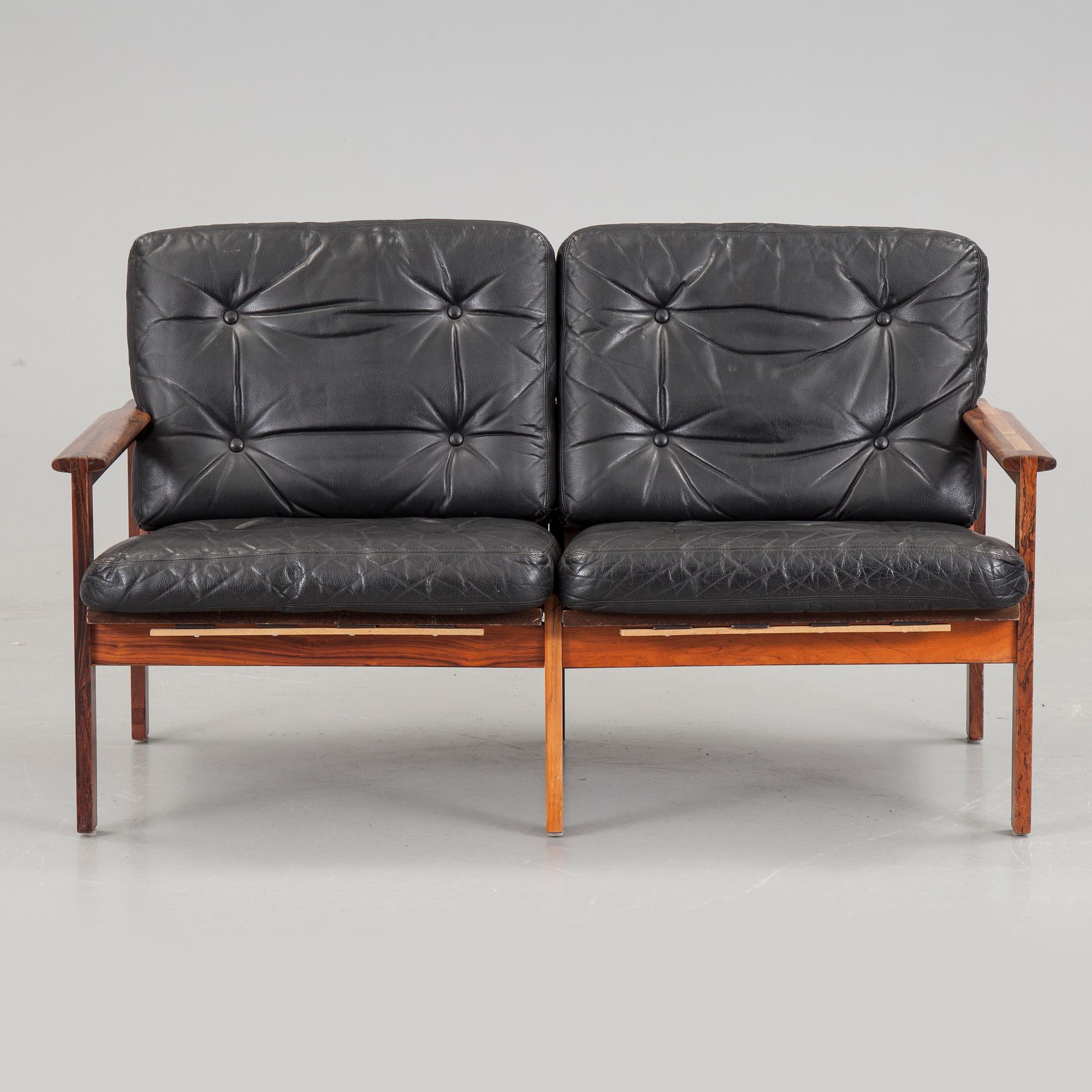 ILLUM WIKKELSÖ, soffa samt fåtölj, "Capella", N Eilersen, 1960/70-tal.