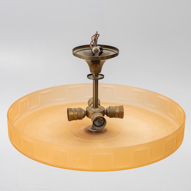 Harald Notini, taklampa, modell 6650, Arvid Böhlmarks Lampfabrik, Stockholm, 1930-tal.