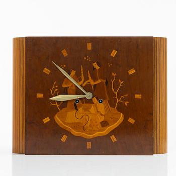 Väggpendyl, Mjölby Intarsia, Otto Persson Urmakare, Mjölby, 1936.