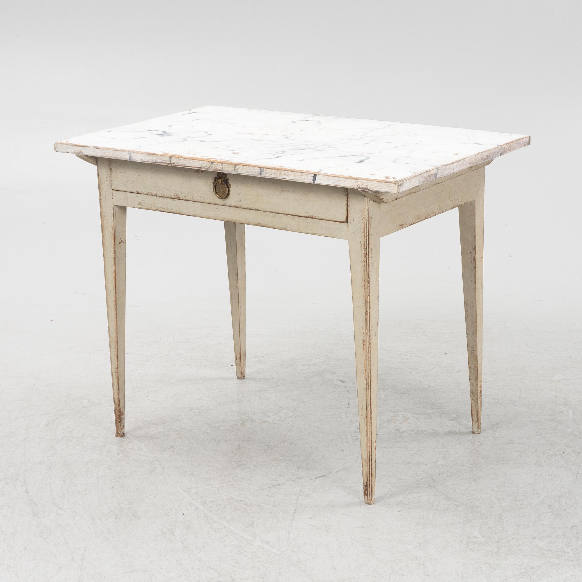 A painted Gustavian table, 19th Century.