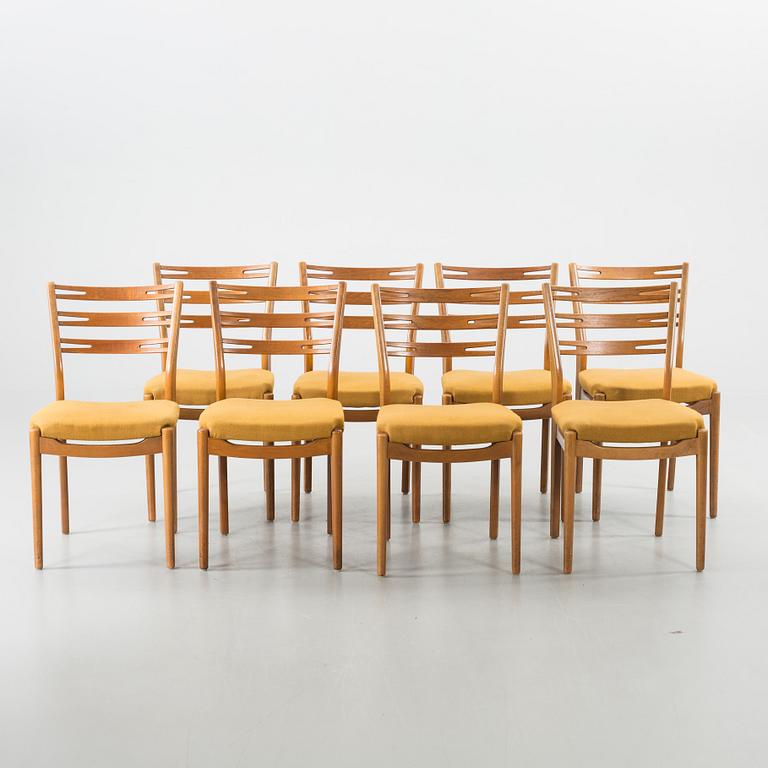 A SET OF 8 KLINT/DELLA CHAIRS BY IKEA. MIDDLE OF 20TH CENTURY.