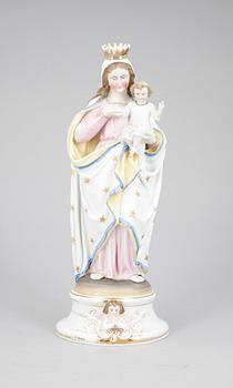 FIGURIN, porslin, Madonna, sekelskifte 1800/1900-tal.