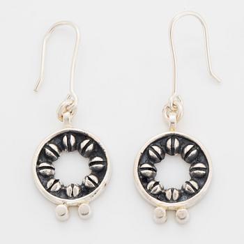 A pair of Jorma Laine earrings in silver.