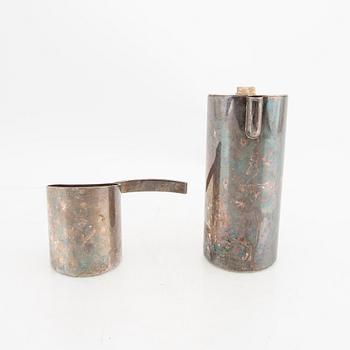 Lino Sabattini, kannor 2 st försilvrad metall italien sent 1900-tal.