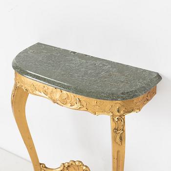Spegel med konsollbord, rokokostil, 1900-talets mitt.