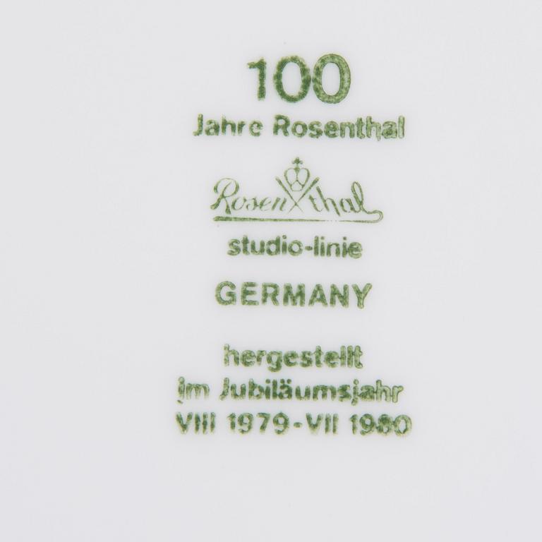 KAFFESERVIS, 24 delar, porslin, Studio-linie, jubileumsår Rosenthal 100 år, 1979-1980.