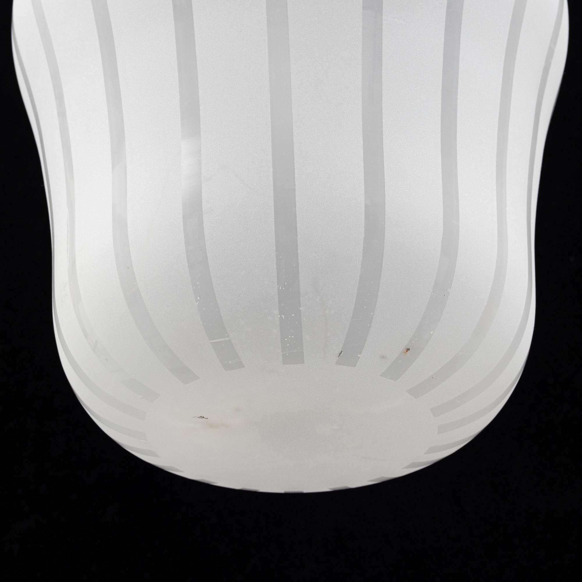 A Swedish Modern glass and brass ceiling light, Orrefors, 1940's.