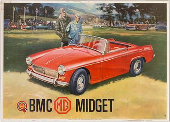 REKLAMAFFISCH, "Midget", 2 st, 1960-tal.