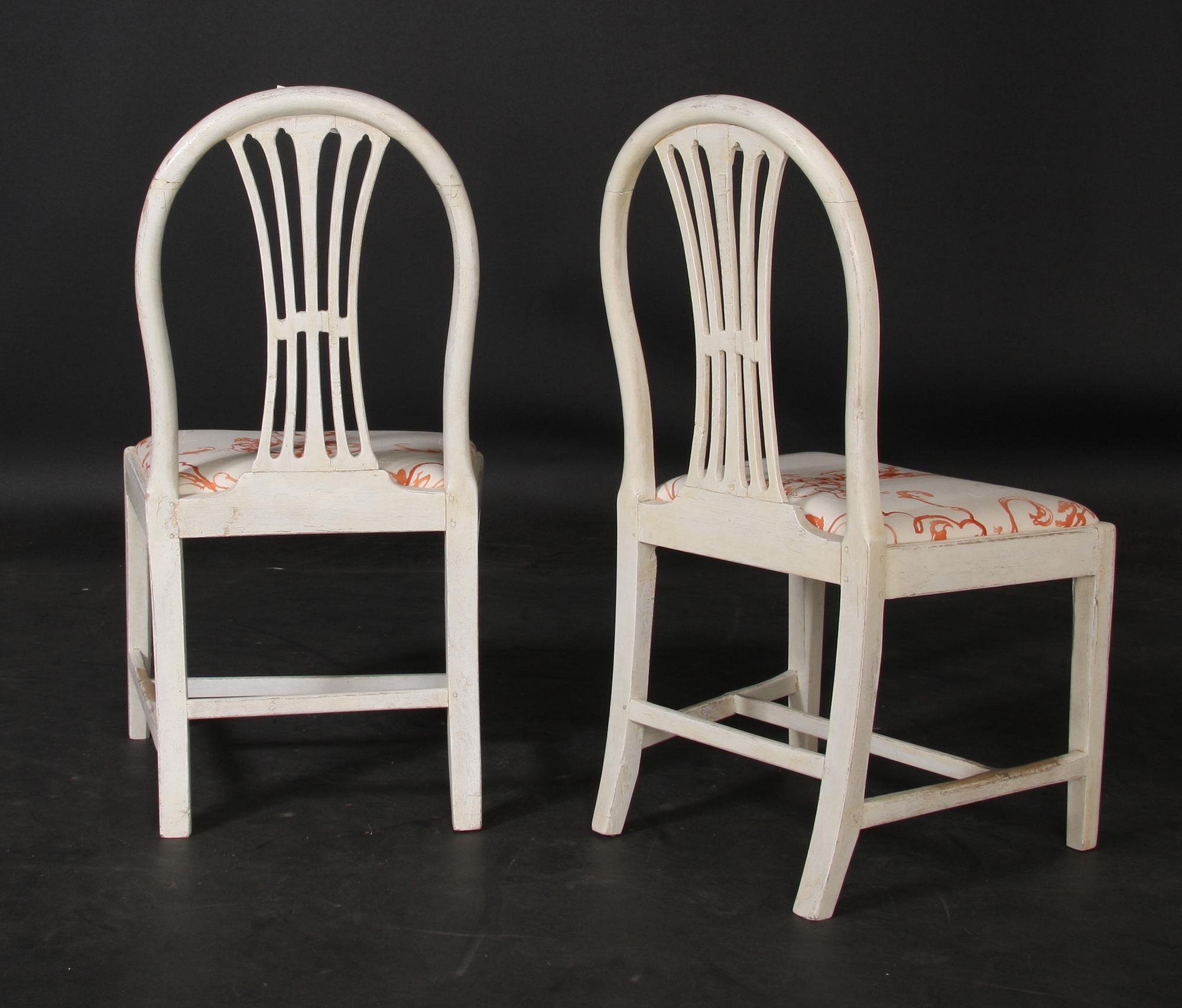 STOLAR, ett par, gustavianska provinsarbeten, omkring 1800.