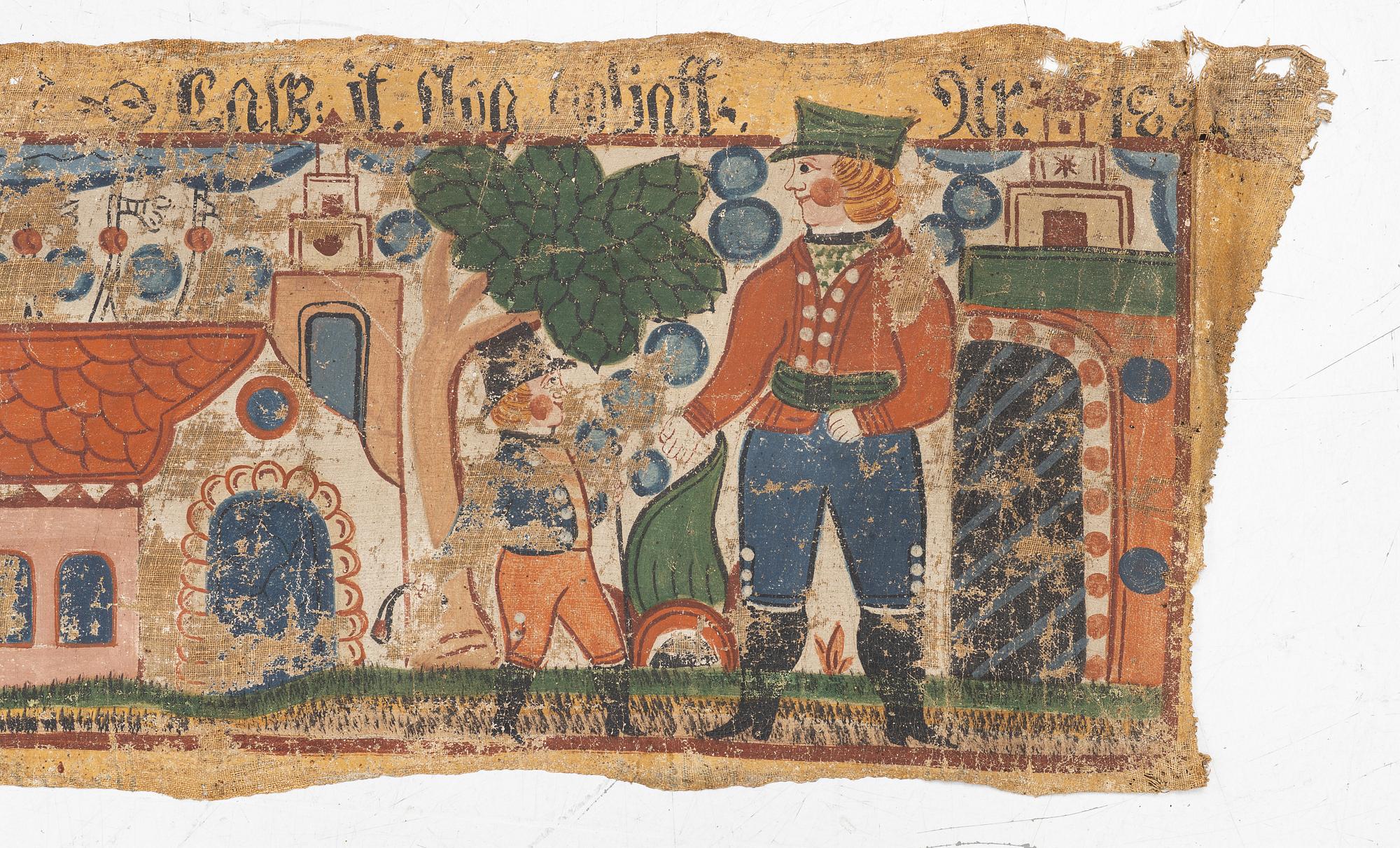 Bonadsmålning, Halland, daterad 1822.