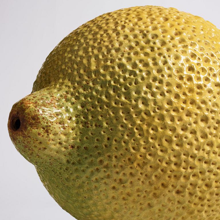 Hans Hedberg, a large faience sculpture of a lemon, Biot, France, early 1990s.