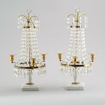 BORDSLYSTRAR, 1 par, gustaviansk stil, 1900-talets mitt.