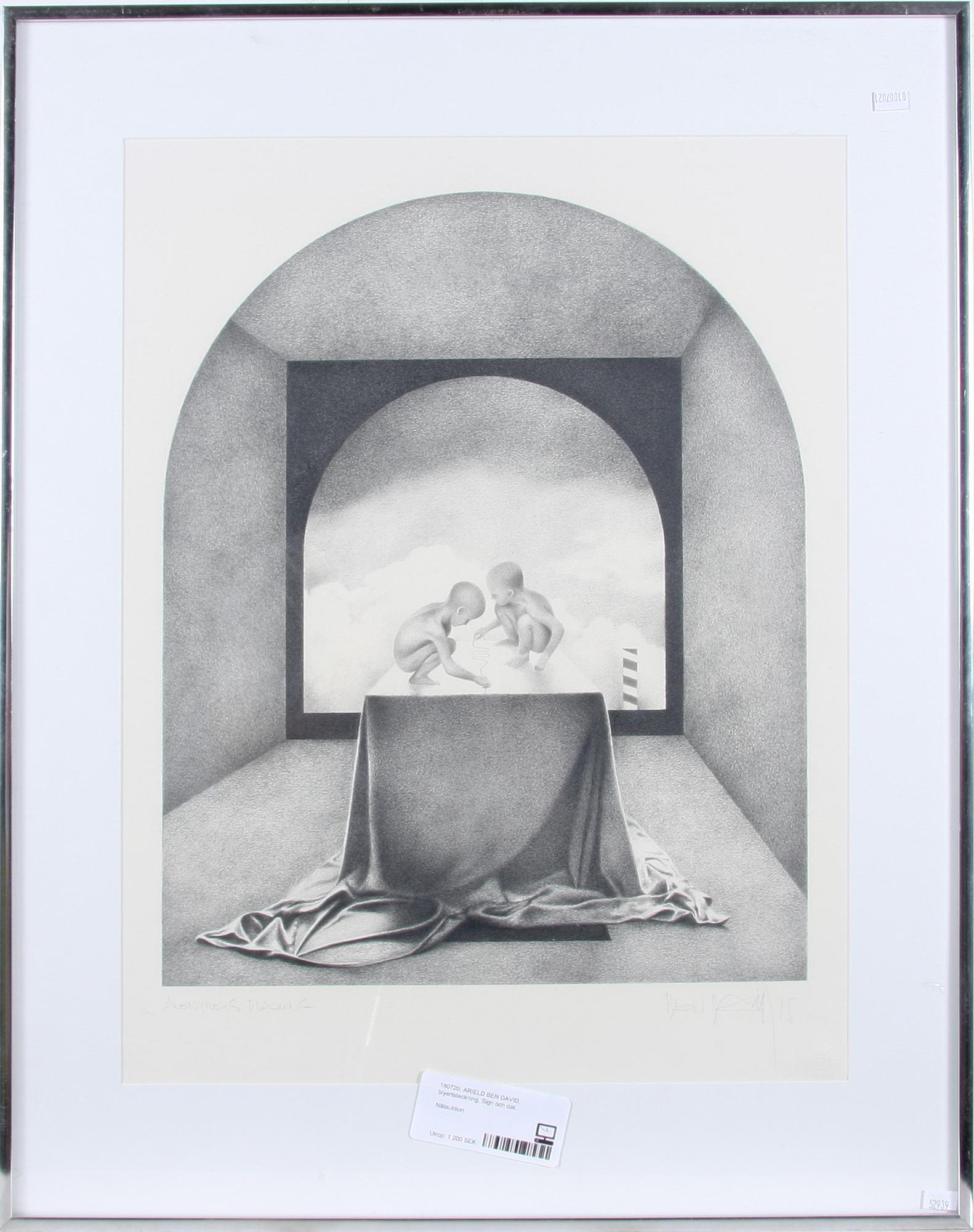 ARIEL BEN DAVID, blyertsteckning. Sign och dat.