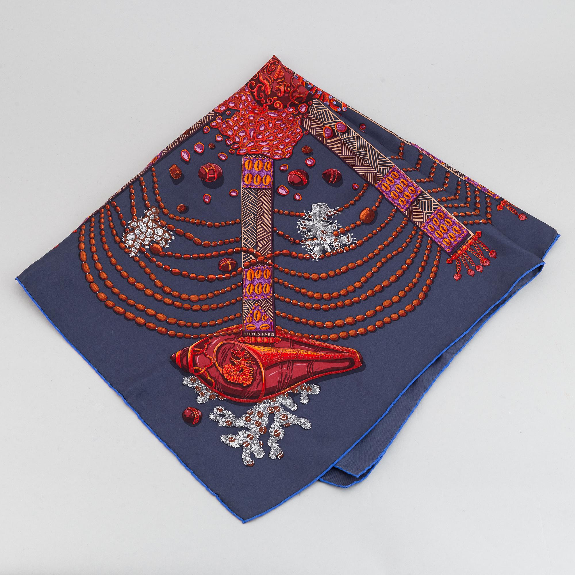 Hermès, a silk scarf 'Chemins de Corail'.
