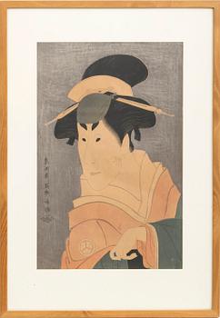 Toshusai Sharaku after woodcut print Japan 20th Century.