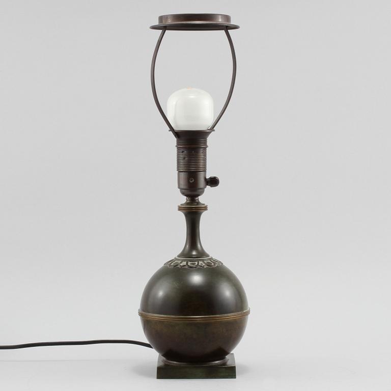 BORDSLAMPA, brons, art deco, 1900-talets andra kvartal.