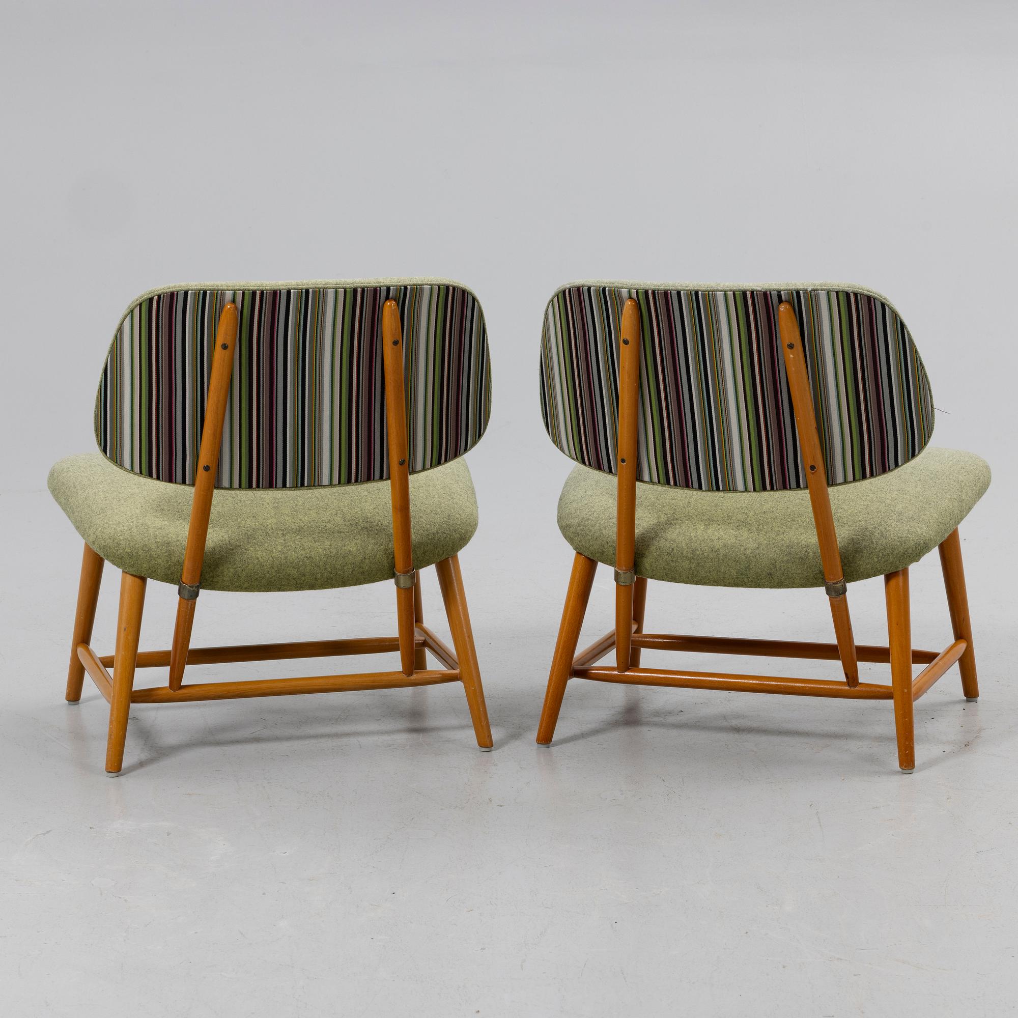 Alf Svensson, Armchairs, a pair, TeVe, Bra Bohag. Studio Ljung's industries, Malmö, 1950s.