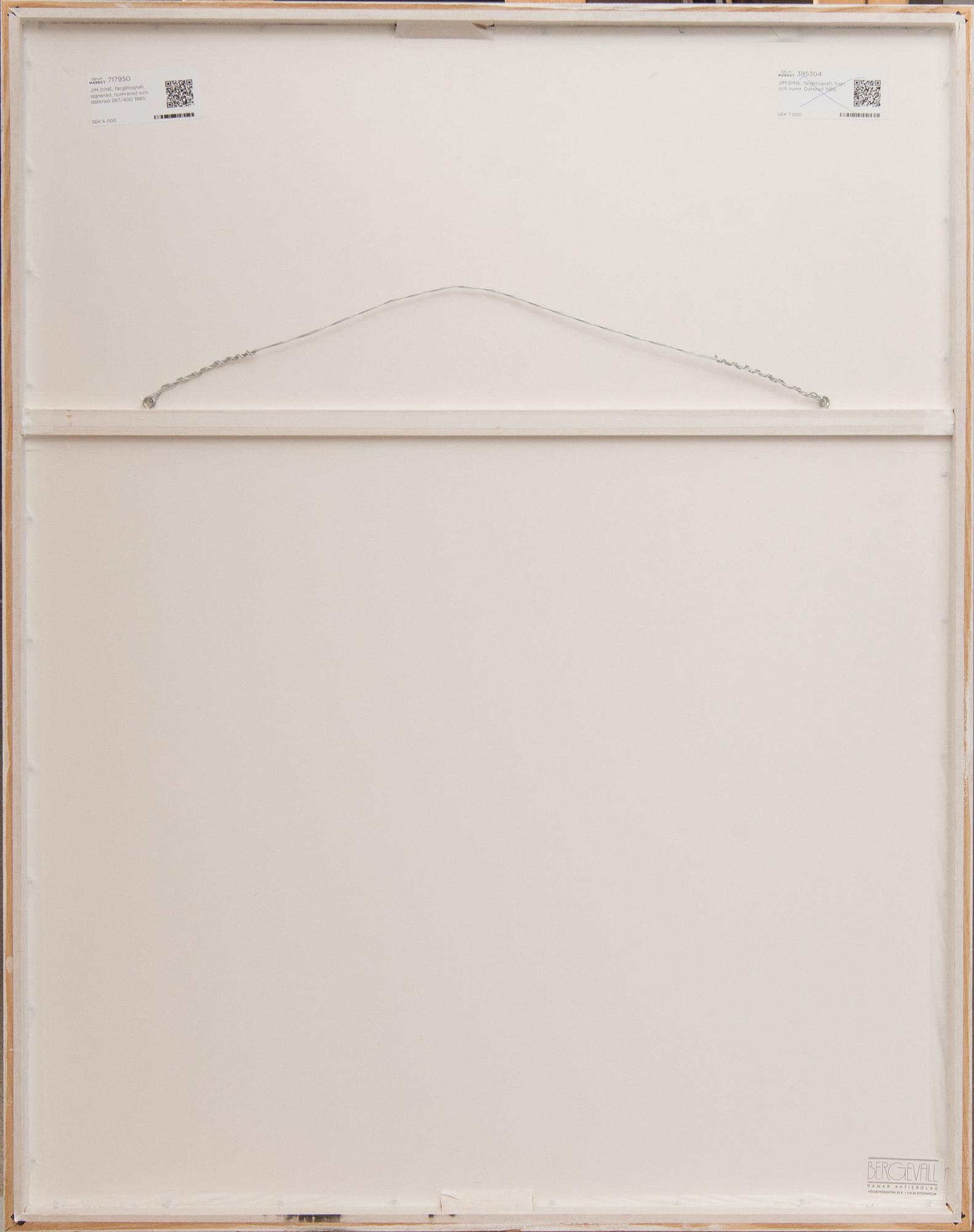 JIM DINE, färglitografi, signerad, numrerad och daterad 287/400 1985.