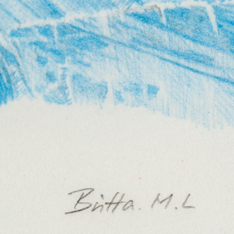 Britta Marakatt-Labba, lithograph in colour. Signed and numbered 98/250.