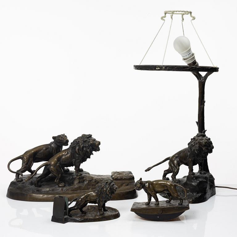 Desk set, 4 pieces, bronze, Austria circa 1900.