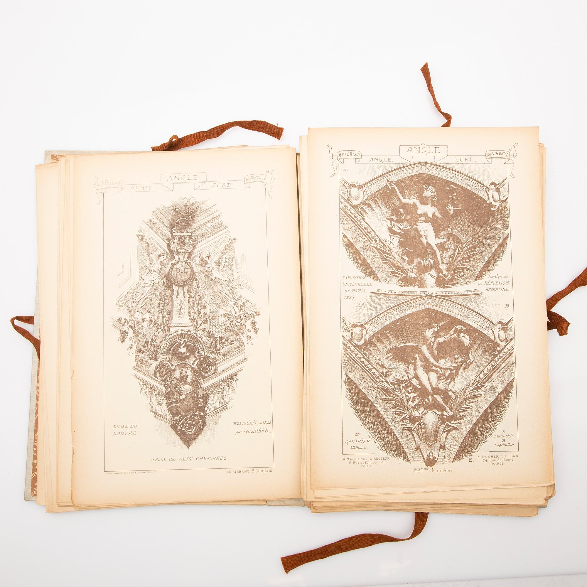 Architectural books, a series, 6 parts, Raguenet, "Matériaux et Documents D'architecture", 1912.