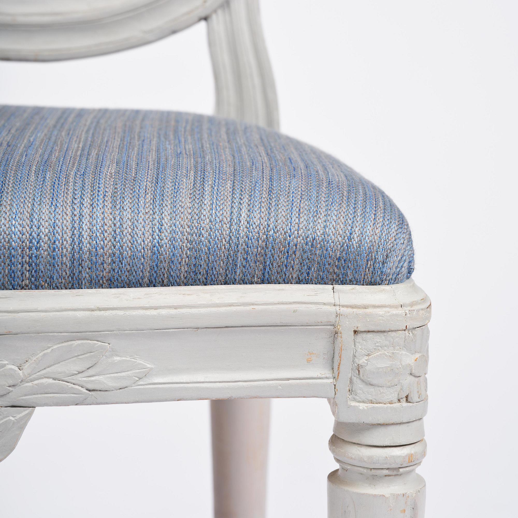 A set of five Gustavian chairs by J. E. Höglander (master in Stockholm 1777-1813).