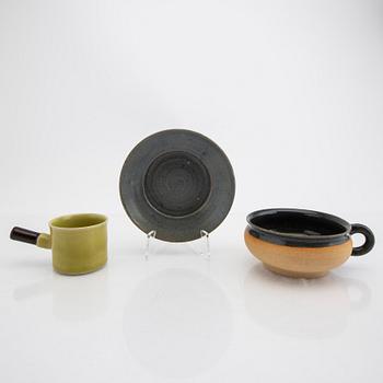 Signe Persson-Melin, skålar fat mm 6 dlr stengods.