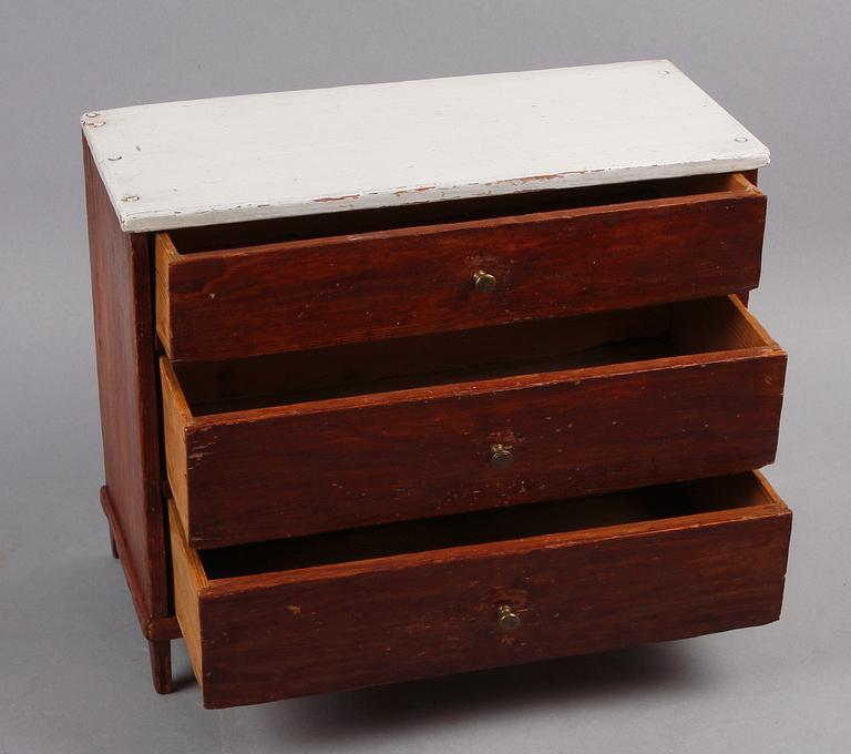 MINIATYRBYRÅ, sengustaviansk typ, 1800-tal.