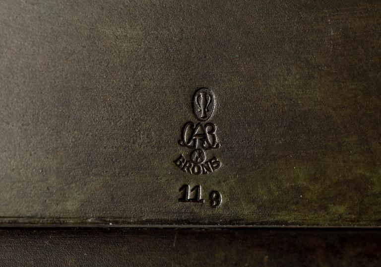 SKRIVBORDSSET, brons, 5 delar, 1900-tal.