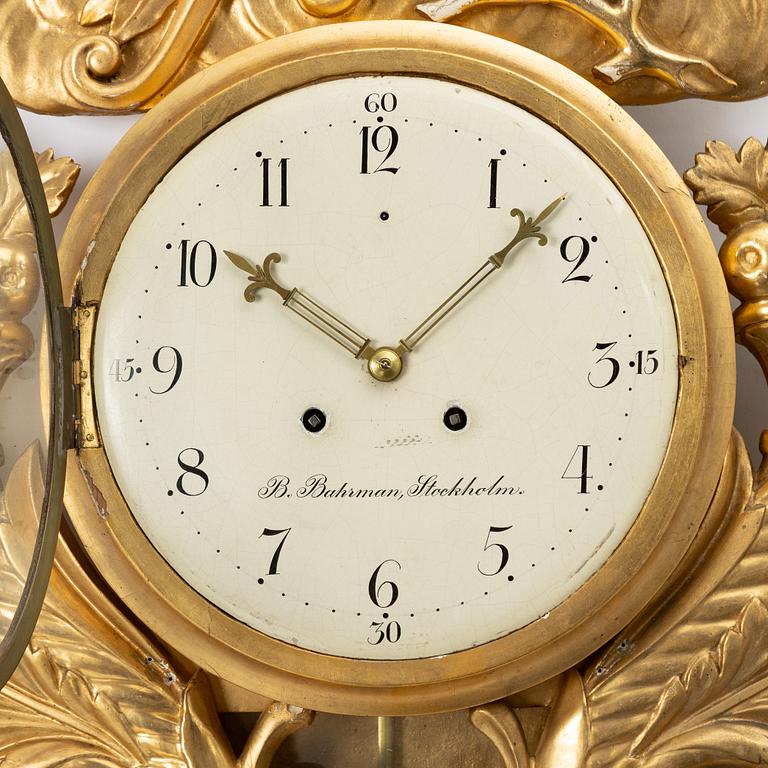 Wall clock, late Empire, Bengt Bahrman, 1829-1836.