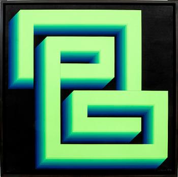 Patrice Allart, acrylic on canvas, signed and dated 1973 on the reverse.