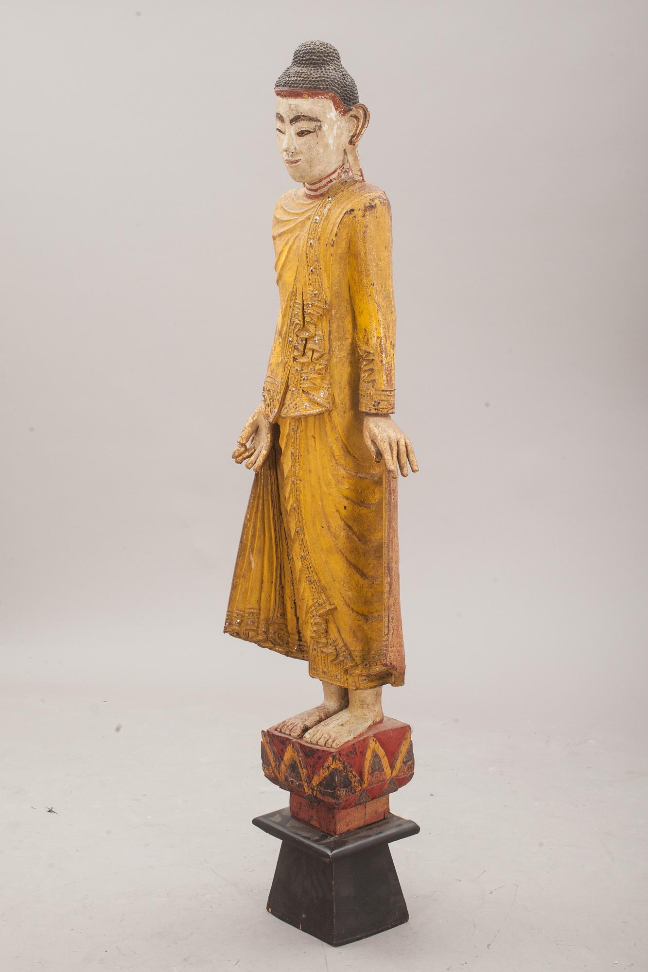 BUDDAFIGUR, troligen Thailand omkr 1900.