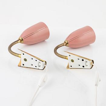 A pair of wall lights, mid 20th Century.