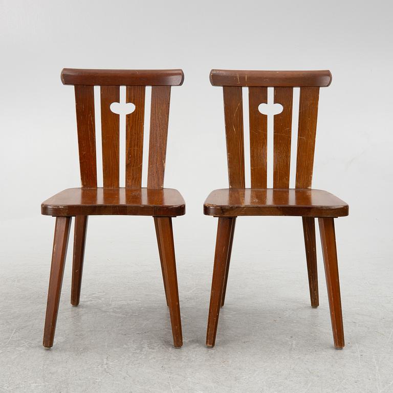 Göran Malmvall, six chairs, Svensk Fur, Karl Andersson & Söner, 1970-tal.