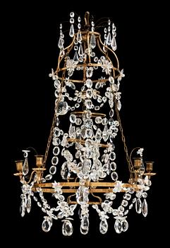A Gustavian late 18th  century six-light chandelier.
