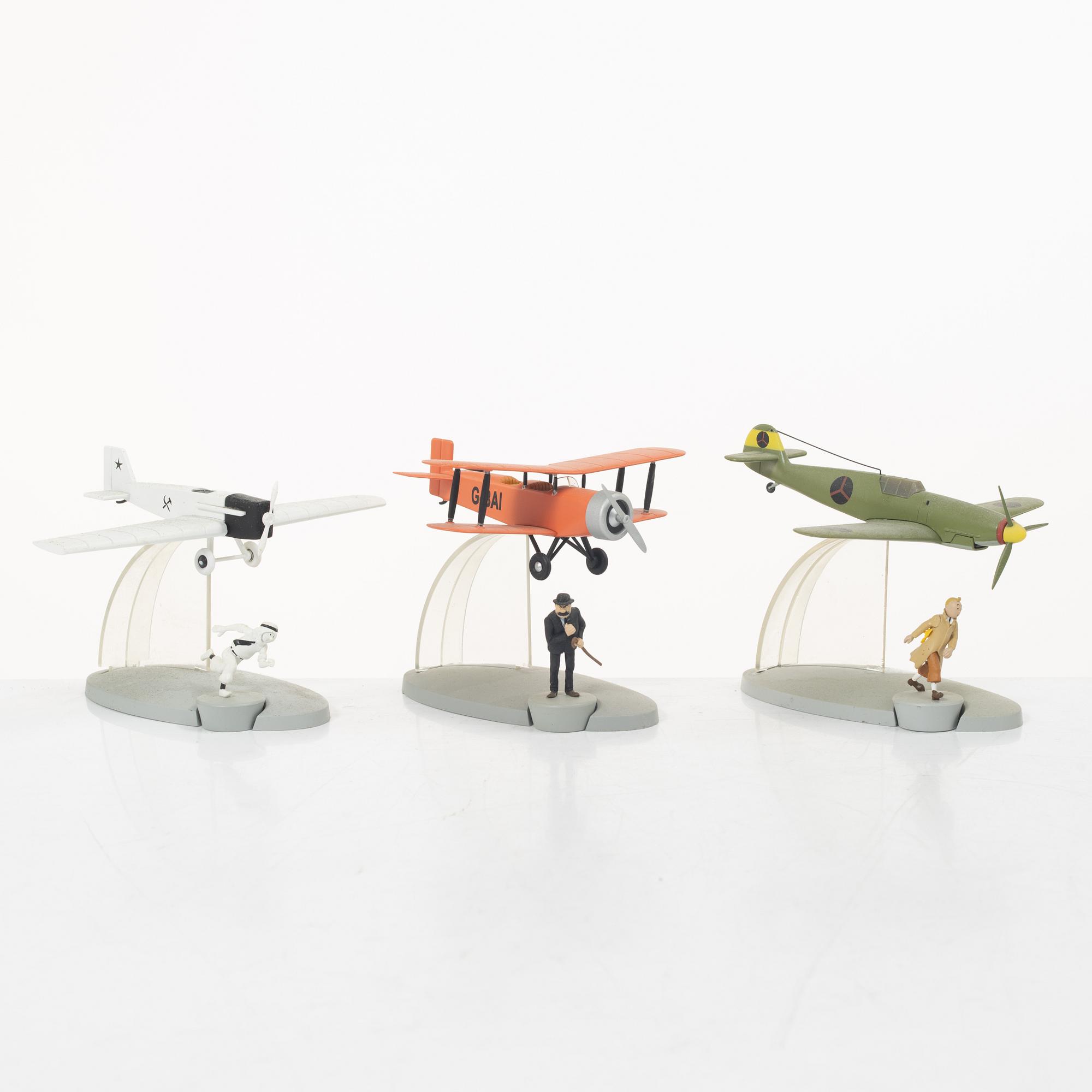 Tintin, collectible figures, 13 pieces, the airplane collection, 2013-2015, Hergé Moulinsart 2013-2015.